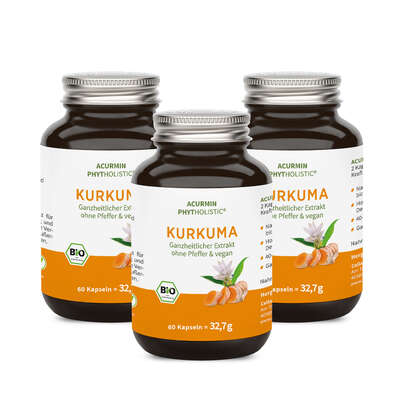 Bio Kurkuma Kapseln – 40-fache Bioverfügbarkeit ohne Pfeffer – 100% natürliches Vollspektrum Kurkuma, A-Nr.: 5614178 - 01