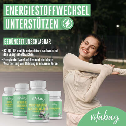 Sie sehen eine Packung Vitabay Pantothensäure (Vitamin B5) 500 mg Kapseln, Produktbild: 03 Vitabay Pantothensäure (Vitamin B5) 500 mg Kapseln, A-Nr.: 5878782 - 03