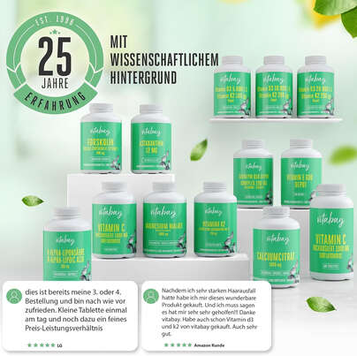 Sie sehen eine Packung Vitabay Pantothensäure (Vitamin B5) 500 mg Kapseln, Produktbild: 04 Vitabay Pantothensäure (Vitamin B5) 500 mg Kapseln, A-Nr.: 5878782 - 04