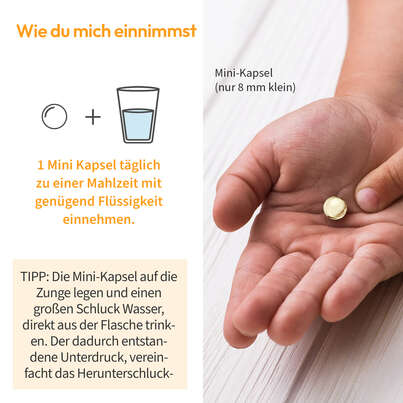 Sie sehen eine Packung Vitamin D3+K2 für Kinder – zuckerfrei – 800 IE Vitamin D3 – mit 25 µg Vitamin K2 und 194 mg Omega-3 – 45 Mini-Kapseln (1,5 Monate), Produktbild: 06 Vitamin D3+K2 für Kinder – zuckerfrei – 800 IE Vitamin D3 – mit 25 µg Vitamin K2 und 194 mg Omega-3 – 45 Mini-Kapseln (1,5 Monate), A-Nr.: 5614190 - 06