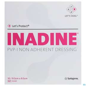 Inadine Pvp-jod Verband Antiseptisch P01491c 9,5x 9,5cm 10st, A-Nr.: 1861187 - 01