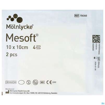 Vlieskompressen Mesoft/set Steril 10x 10cm 2st, A-Nr.: 1652325 - 01