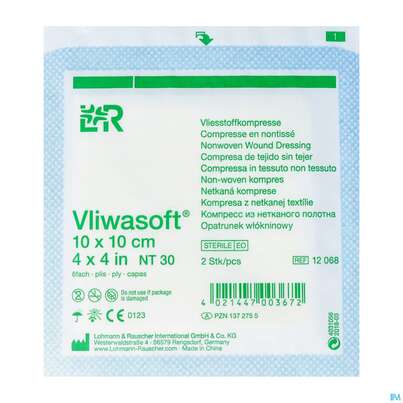 Vlieskompressen Vliwasoft 6fach Steril 10x 10cm 2st, A-Nr.: 1372755 - 02