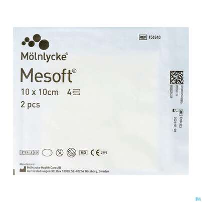 Vlieskompressen Mesoft/set Steril 10x 10cm 2st, A-Nr.: 1652325 - 02