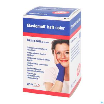 Elastische Binden Elastomull/haft/color Blau 4mx 8cm 1st, A-Nr.: 5427097 - 02