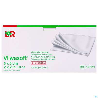 Vlieskompressen Vliwasoft 6fach Steril 5x 5cm 2st, A-Nr.: 1372703 - 01