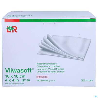 Vlieskompressen Vliwasoft 4fach Steril 10x 10cm 150st, A-Nr.: 1647962 - 01