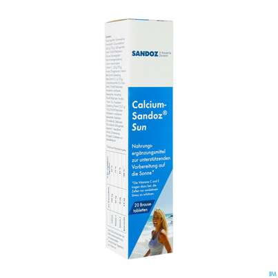 Sonnenprodukte Calcium Sandoz Sun Brausetabl 500mg 20st, A-Nr.: 3905492 - 02