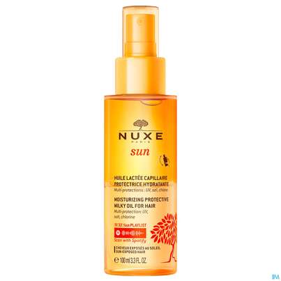 Sie sehen eine Packung Sonnenprodukte Nuxe Sun Milky Oil For Hair Moisturising Protectiv 100ml, Produktbild: 02 Sonnenprodukte Nuxe Sun Milky Oil For Hair Moisturising Protectiv 100ml, A-Nr.: 5649863 - 02