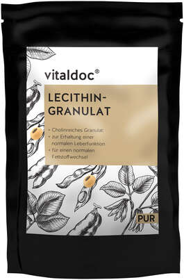 Sie sehen eine Packung vitaldoc® LECITHIN GRANULAT PUR, Produktbild: 01 vitaldoc® LECITHIN GRANULAT PUR, A-Nr.: 5912935 - 01