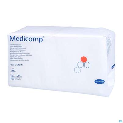Kompressen Medicomp Vliesstoff 4fach Unsteril 10x 20cm 100st, A-Nr.: 1652058 - 04