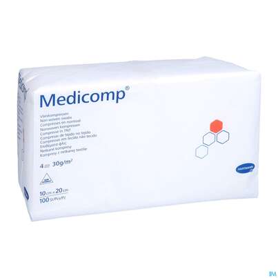 Kompressen Medicomp Vliesstoff 4fach Unsteril 10x 20cm 100st, A-Nr.: 1652058 - 03