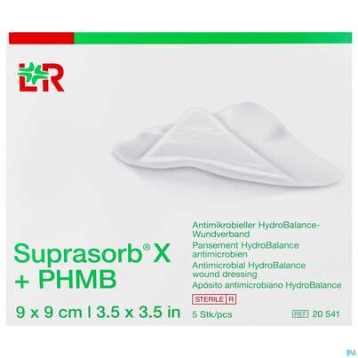 Suprasorb X-phmb Hydrobalance Wundverband Antimikrobiell 9x 9cm 5st, A-Nr.: 3065193 - 01