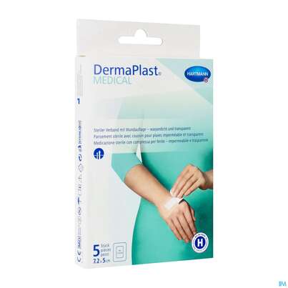 Wundpflaster Dermaplast/medical Selbstklebend Steril Wasserdicht 7,2x 5cm 5st, A-Nr.: 4489564 - 02