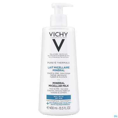 Sie sehen eine Packung Vichy Purete Thermale Mineral/mizellenmilch Trockene Haut 400ml, Produktbild: 02 Vichy Purete Thermale Mineral/mizellenmilch Trockene Haut 400ml, A-Nr.: 5178903 - 02