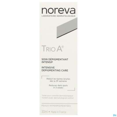 Sie sehen eine Packung Noreva Trio A Depigmentierende Emulsion 30ml, Produktbild: 01 Noreva Trio A Depigmentierende Emulsion 30ml, A-Nr.: 4090454 - 01