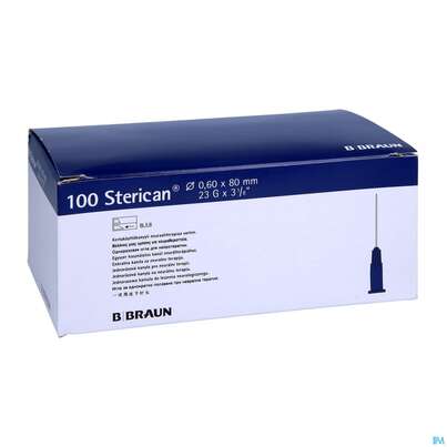 Injektionsspritzen U.zubeh. Einmalkanuelen Braun/sterican/neuralth. G23x3 1/8 0,60x80mm 46656 100st, A-Nr.: 3694210 - 03