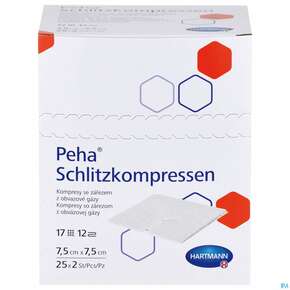 Schlitzkompressen Peha 7,5x 7,5cm 50x2 100st, A-Nr.: 1212081 - 01