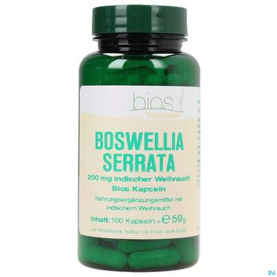Sie sehen eine Packung Bios Boswellia Serrata 200mg 100 Kapseln, Produktbild: 02 Bios Boswellia Serrata 200mg 100 Kapseln, A-Nr.: 3890810 - 02