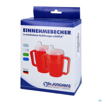 Trinkbecher -healthcare24/set 250ml +2deckel 4+12mm 2 Griff Weiss Ju 29 1st, A-Nr.: 3096408 - 02