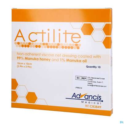 Actilite Antibacterial Manuka Honig Gaze Auflage 10x 10cm 10st, A-Nr.: 4003231 - 02