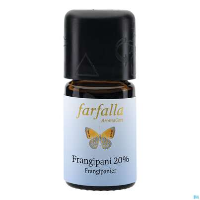 Sie sehen eine Packung Aetherische Oele Farfalla/absolue Fragipani 20% 5ml, Produktbild: 01 Aetherische Oele Farfalla/absolue Fragipani 20% 5ml, A-Nr.: 5237072 - 01