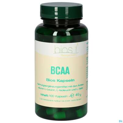 Sie sehen eine Packung Bios Bcaa 100 Kapseln, Produktbild: 02 Bios Bcaa 100 Kapseln, A-Nr.: 4261677 - 02