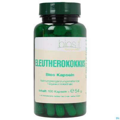 Sie sehen eine Packung Bios Eleutherokokkus 100 Kapseln, Produktbild: 01 Bios Eleutherokokkus 100 Kapseln, A-Nr.: 3891117 - 01
