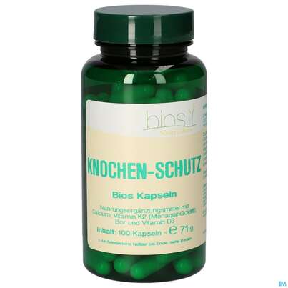 Sie sehen eine Packung Bios Knochen Schutz 100 Kapseln, Produktbild: 01 Bios Knochen Schutz 100 Kapseln, A-Nr.: 4341494 - 01