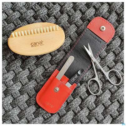 Sie sehen eine Packung Canal Stecketui/3-teilig Druckknopf Rot 5376- 1st, Produktbild: 03 Canal Stecketui/3-teilig Druckknopf Rot 5376- 1st, A-Nr.: 4787385 - 03