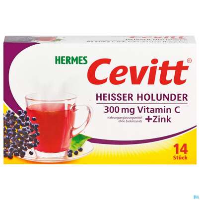 Sie sehen eine Packung Cevitt Heisser Holunder Btl 14st, Produktbild: 01 Cevitt Heisser Holunder Btl 14st, A-Nr.: 3157021 - 01