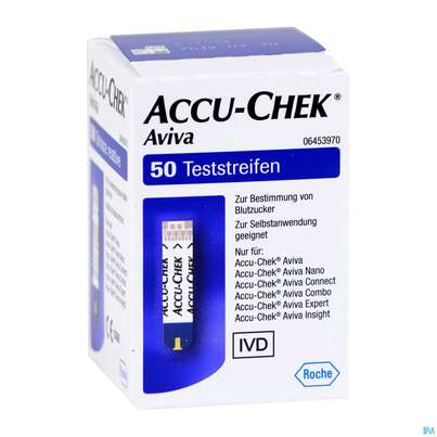 Sie sehen eine Packung Diagnostika U.zubehoer Accu-chek Teststreifen Aviva Original Plasmakalib. C2 37 50st, Produktbild: 03 Diagnostika U.zubehoer Accu-chek Teststreifen Aviva Original Plasmakalib. C2 37 50st, A-Nr.: 5564173 - 03