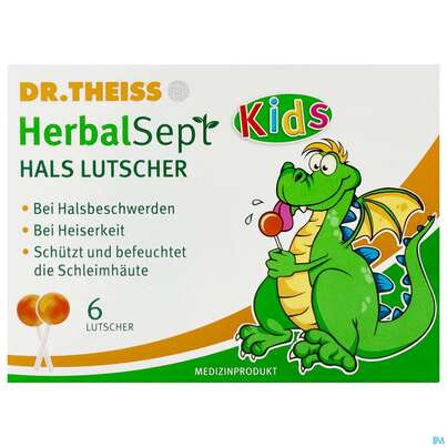 Dr.theiss Herbalsept Kids Lutscher Hals 6st, A-Nr.: 5790610 - 01