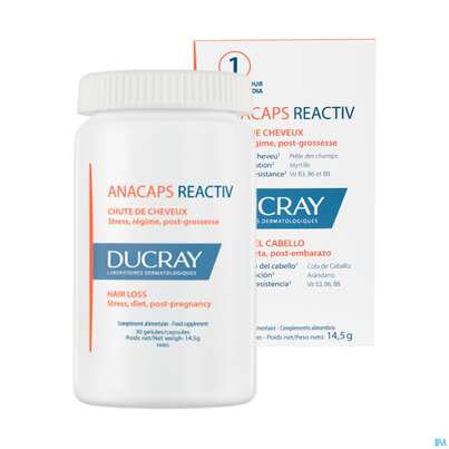Sie sehen eine Packung Ducray Anacaps F.d.haar Haarausfall Kapseln Reaktiv23 30st, Produktbild: 07 Ducray Anacaps F.d.haar Haarausfall Kapseln Reaktiv23 30st, A-Nr.: 5744969 - 07