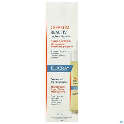 Sie sehen eine Packung Ducray Creastim Anti Haarausfall Intensivlotion Reactiv 60ml, Produktbild: 01 Ducray Creastim Anti Haarausfall Intensivlotion Reactiv 60ml, A-Nr.: 5659726 - 01