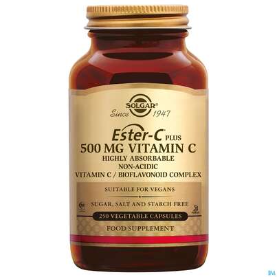 Sie sehen eine Packung Ester C Kapseln/solgar +500mg Vitamin C Komplex 12557 250st, Produktbild: 02 Ester C Kapseln/solgar +500mg Vitamin C Komplex 12557 250st, A-Nr.: 5790538 - 02