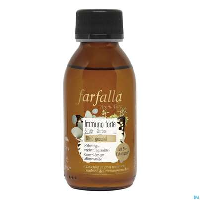 Sie sehen eine Packung Farfalla Immuno Forte Sirup Bleib Gesund 125ml, Produktbild: 01 Farfalla Immuno Forte Sirup Bleib Gesund 125ml, A-Nr.: 5675501 - 01