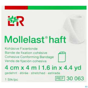 Fixierbinden Mollelast Haft Weiss 4mx 4cm 1st, A-Nr.: 1767637 - 01