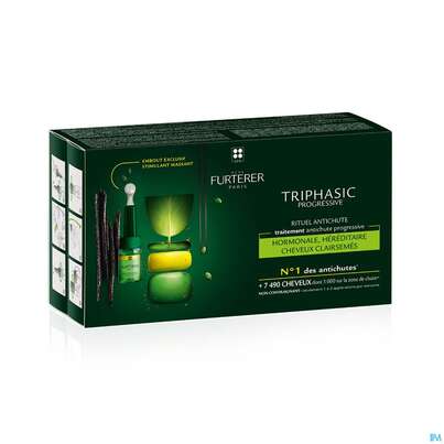 Sie sehen eine Packung Furterer Triphasic Progressive Kur 8 X 5,5ml, Produktbild: 04 Furterer Triphasic Progressive Kur 8 X 5,5ml, A-Nr.: 5439522 - 04