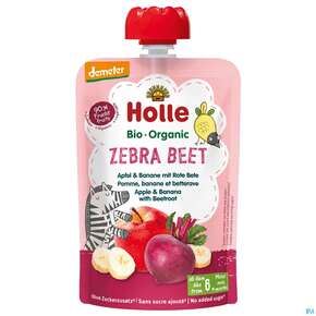 Holle Demeter Bio Fruechtepueree Ab 1 Jahr Zebra Beet Apfel/banane/rotebeete 100g, A-Nr.: 5080699 - 01