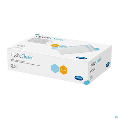Sie sehen eine Packung Hydroclean Wundkissen Oval 10x17cm 10st, Produktbild: 01 Hydroclean Wundkissen Oval 10x17cm 10st, A-Nr.: 5310722 - 01