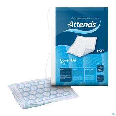 Sie sehen eine Packung Krankenunterlagen Attends Cover Dri Plus 40x 60cm 300st, Produktbild: 02 Krankenunterlagen Attends Cover Dri Plus 40x 60cm 300st, A-Nr.: 3887481 - 02
