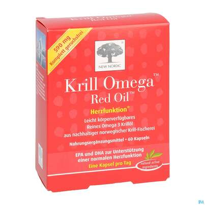 Sie sehen eine Packung Krill Kapseln -new Nordic Omega Red Oil 60st, Produktbild: 04 Krill Kapseln -new Nordic Omega Red Oil 60st, A-Nr.: 4139485 - 04