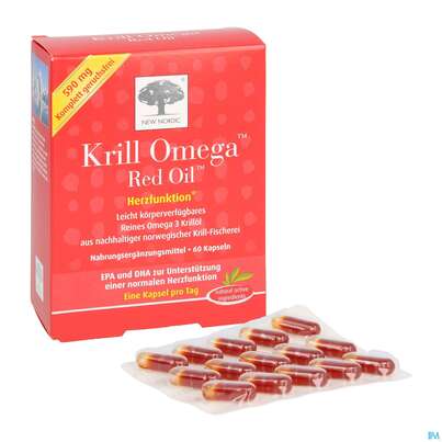 Sie sehen eine Packung Krill Kapseln -new Nordic Omega Red Oil 60st, Produktbild: 07 Krill Kapseln -new Nordic Omega Red Oil 60st, A-Nr.: 4139485 - 07