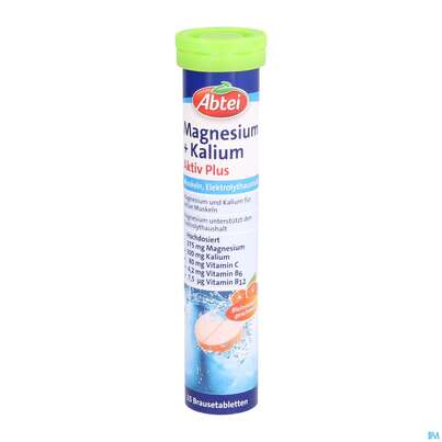 Sie sehen eine Packung Magnesium +kalium Brausetabl -abtei 5000010246 15st, Produktbild: 02 Magnesium +kalium Brausetabl -abtei 5000010246 15st, A-Nr.: 3839542 - 02