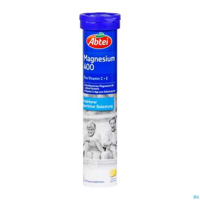 Sie sehen eine Packung Magnesium Brausetabl 400 +c +e -abtei 5000010246 15st, Produktbild: 02 Magnesium Brausetabl 400 +c +e -abtei 5000010246 15st, A-Nr.: 3839513 - 02