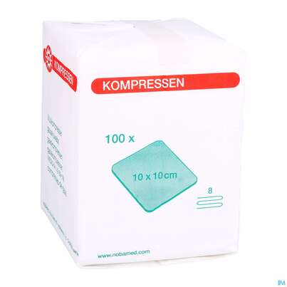 Sie sehen eine Packung Mullkompressen Noba 17faedig Unsteril 8fach 10x 10cm 100st, Produktbild: 03 Mullkompressen Noba 17faedig Unsteril 8fach 10x 10cm 100st, A-Nr.: 2336046 - 03