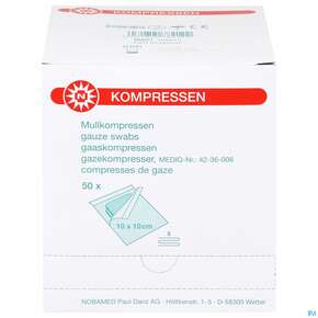 Mullkompressen Noba/17faedig Steril 8fach 10x 10cm 2x50 100st, A-Nr.: 2335928 - 01