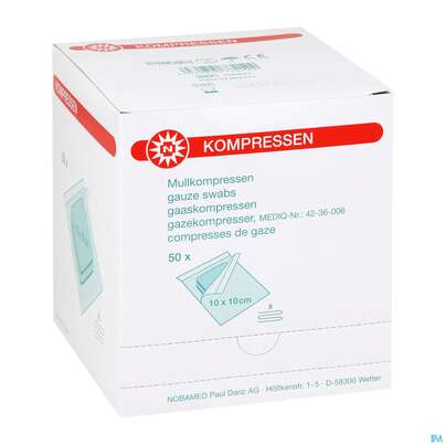 Mullkompressen Noba/17faedig Steril 8fach 10x 10cm 2x50 100st, A-Nr.: 2335928 - 03