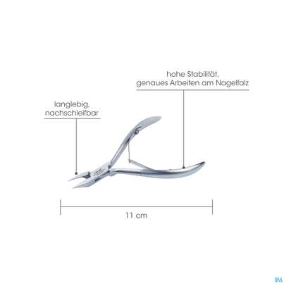 Sie sehen eine Packung Nagel Zange Canal/rostfrei Schlanke Spitze Ecken 11cm 3016- 1st, Produktbild: 02 Nagel Zange Canal/rostfrei Schlanke Spitze Ecken 11cm 3016- 1st, A-Nr.: 4786368 - 02